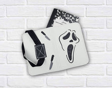 Load image into Gallery viewer, Ghost Face notebook cover --2026 Spooky Mystery Bundle-- (2 sizes available) machine embroidery design DIGITAL DOWNLOAD