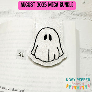 Ghost magnetic bookmark machine embroidery design (single and multi files included) DIGITAL DOWNLOAD