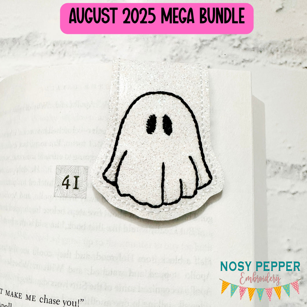 Ghost magnetic bookmark machine embroidery design (single and multi files included) DIGITAL DOWNLOAD