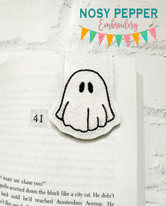 Ghost magnetic bookmark machine embroidery design (single and multi files included) DIGITAL DOWNLOAD
