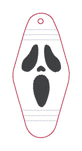 Ghost Face snap tab and eyelet fob set machine embroidery design DIGITAL DOWNLOAD