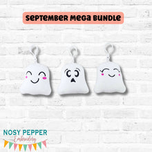 Load image into Gallery viewer, Ghost mini stuffie set (3 designs included) machine embroidery designs DIGITAL DOWNLOAD