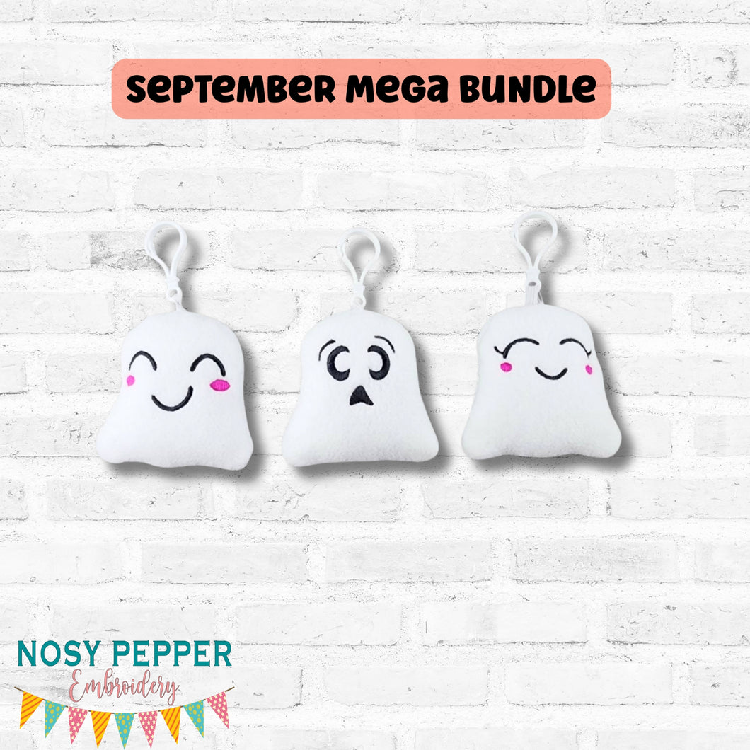 Ghost mini stuffie set (3 designs included) machine embroidery designs DIGITAL DOWNLOAD