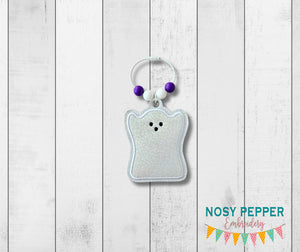 Ghost Peep applique bookmark/ornament/bag tag machine embroidery design DIGITAL DOWNLOAD
