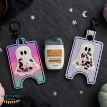 Load image into Gallery viewer, Ghost Appliqué Shaker Sanitizer Case (2 sizes available) machine embroidery design DIGITAL DOWNLOAD