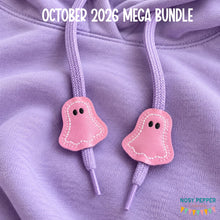 Load image into Gallery viewer, Ghost hoodie charms machine embroidery design DIGITAL DOWNLOAD