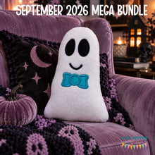 Load image into Gallery viewer, Dapper Ghost stuffie (5 sizes included) machine embroidery design DIGITAL DOWNLOAD