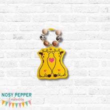 Load image into Gallery viewer, Giraffe Butt bag tag/ornament/bookmark machine embroidery design DIGITAL DOWNLOAD