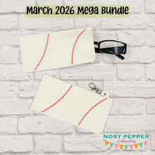 Load image into Gallery viewer, Baseball glasses case  (2 sizes included) machine embroidery design DIGITAL DOWNLOAD