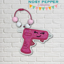 Load image into Gallery viewer, Glue Gun applique bookmark/ornament/bag tag machine embroidery design DIGITAL DOWNLOAD