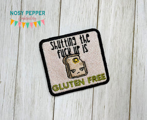 Gluten Free patch (2 sizes included) machine embroidery design DIGITAL DOWNLOAD