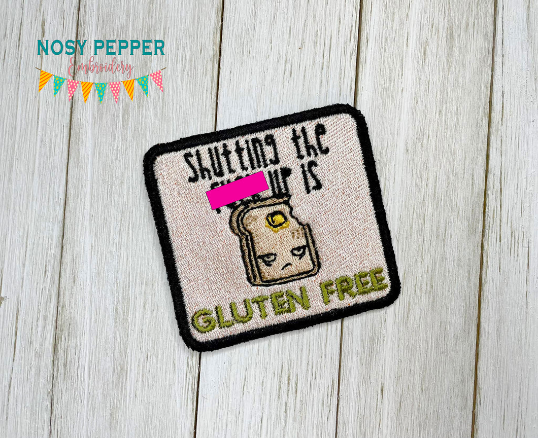 Gluten Free patch (2 sizes included) machine embroidery design DIGITAL DOWNLOAD