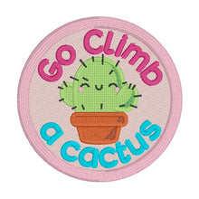 Load image into Gallery viewer, Go Climb A Cactus patch (2 sizes included)--2026 Skill Builder Bundle--machine embroidery design DIGITAL DOWNLOAD