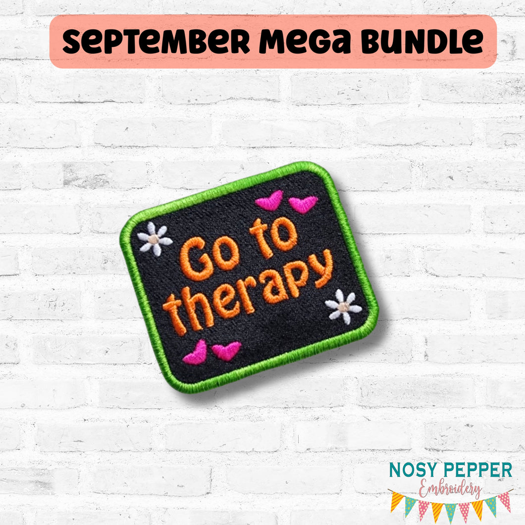 Go To Therapy patch (2 sizes included) machine embroidery design DIGITAL DOWNLOAD