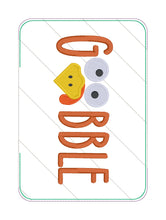 Load image into Gallery viewer, Gobble mug rug machine embroidery design (4 sizes, envelope and turned styles included) DIGITAL DOWNLOAD