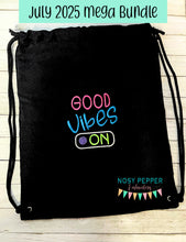 Load image into Gallery viewer, Good Vibes machine embroidery design (5 sizes included) DIGITAL DOWNLOAD
