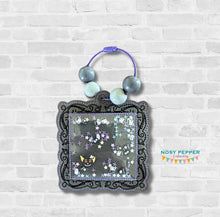 Load image into Gallery viewer, Gothic Frame shaker bookmark/ornament/bag tag AUGUST MYSTERY BUNDLE machine embroidery design DIGITAL DOWNLOAD