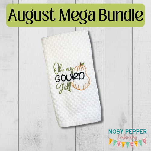 Oh My Gourd AUGUST 24 MYSTERY BUNDLE machine embroidery design (5 sizes included) DIGITAL DOWNLOAD
