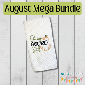 Oh My Gourd AUGUST 24 MYSTERY BUNDLE machine embroidery design (5 sizes included) DIGITAL DOWNLOAD