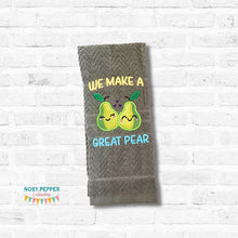 Load image into Gallery viewer, Great Pear applique machine embroidery design (4 sizes included) DIGITAL DOWNLOAD