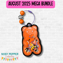 Load image into Gallery viewer, Gummy Bear applique shaker bag tag/bookmark/ornament machine embroidery design DIGITAL DOWNLOAD