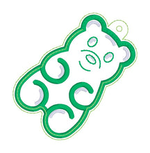Load image into Gallery viewer, Gummy Bear applique shaker bag tag/bookmark/ornament machine embroidery design DIGITAL DOWNLOAD