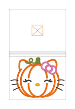 Load image into Gallery viewer, HK Pumpkin applique Notebook Cover 2 sizes available machine embroidery design DIGITAL DOWNLOAD