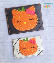Load image into Gallery viewer, HK Pumpkin applique Notebook Cover 2 sizes available machine embroidery design DIGITAL DOWNLOAD