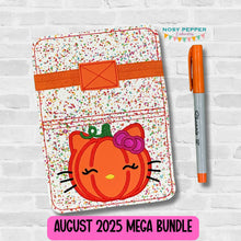 Load image into Gallery viewer, HK Pumpkin applique Notebook Cover 2 sizes available machine embroidery design DIGITAL DOWNLOAD