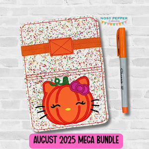 HK Pumpkin applique Notebook Cover 2 sizes available machine embroidery design DIGITAL DOWNLOAD