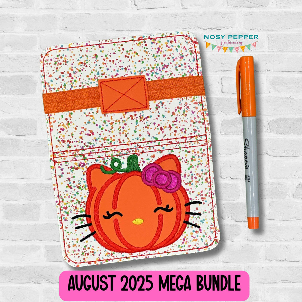 HK Pumpkin applique Notebook Cover 2 sizes available machine embroidery design DIGITAL DOWNLOAD