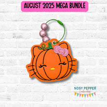 Load image into Gallery viewer, HK Pumpkin bag tag/bookmark/ornament machine embroidery design DIGITAL DOWNLOAD