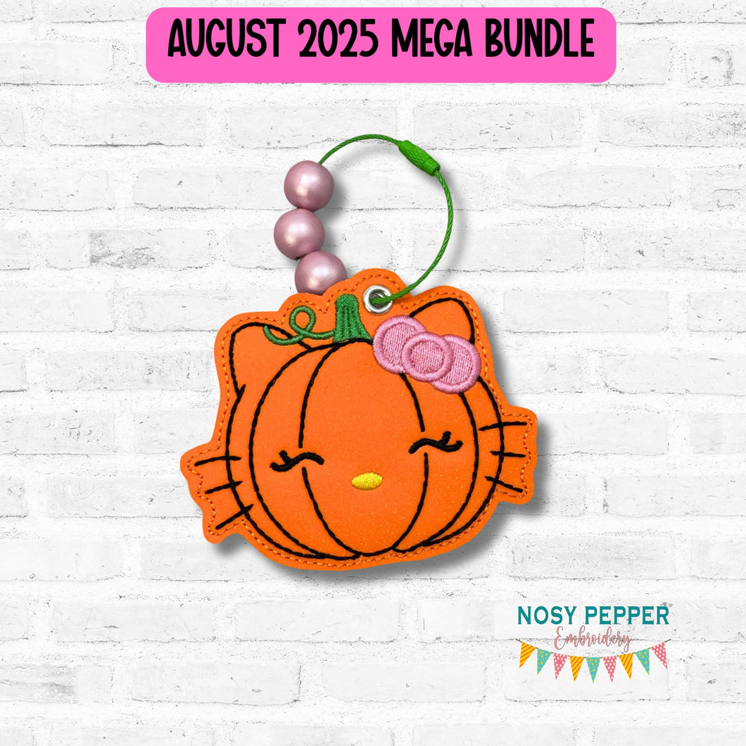 HK Pumpkin bag tag/bookmark/ornament machine embroidery design DIGITAL DOWNLOAD