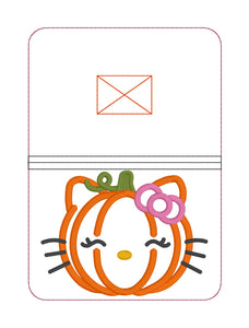 HK Pumpkin applique Notebook Cover 2 sizes available machine embroidery design DIGITAL DOWNLOAD