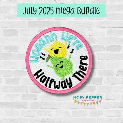 Halfway There patch (2 sizes included) machine embroidery design DIGITAL DOWNLOAD
