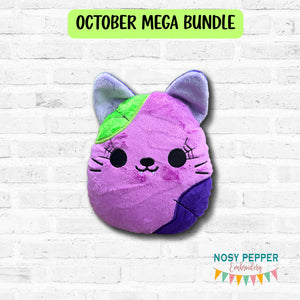 Halloween Kitty stuffie (5 sizes included) machine embroidery design DIGITAL DOWNLOAD