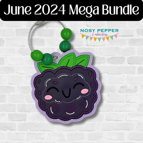 Happy Berry applique bookmark/ornament/bag tag machine JUNE 2024 MYSTERY BUNDLE embroidery design DIGITAL DOWNLOAD