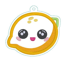 Load image into Gallery viewer, Happy Lemon applique bag tag machine embroidery design DIGITAL DOWNLOAD