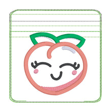 Load image into Gallery viewer, Happy Peach applique ITH Bag embroidery design (5 sizes available) June &#39;24 Mystery Bundle DIGITAL DOWNLOAD