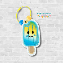 Load image into Gallery viewer, Happy Popsicle applique bookmark/ornament/bag tag machine embroidery design DIGITAL DOWNLOAD