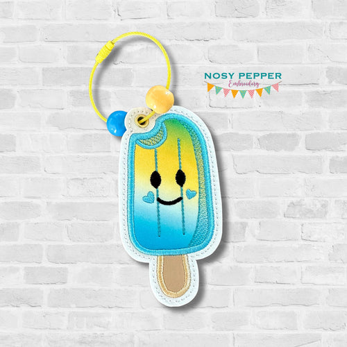 Happy Popsicle applique bookmark/ornament/bag tag machine embroidery design DIGITAL DOWNLOAD