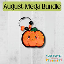 Load image into Gallery viewer, Cute Pumpkin applique bookmark/ornament/bag tag machine embroidery design DIGITAL DOWNLOAD