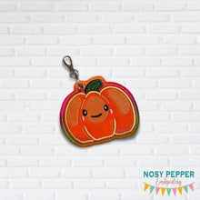 Load image into Gallery viewer, Cute Pumpkin applique bookmark/ornament/bag tag machine embroidery design DIGITAL DOWNLOAD