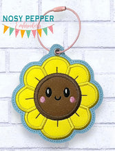Load image into Gallery viewer, Happy Sunflower applique April Mystery Bundle ornament/bag tag/bookmark machine embroidery design DIGITAL DOWNLOAD