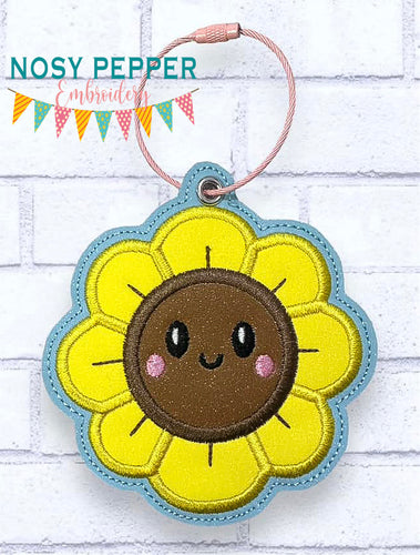 Happy Sunflower applique April Mystery Bundle ornament/bag tag/bookmark machine embroidery design DIGITAL DOWNLOAD