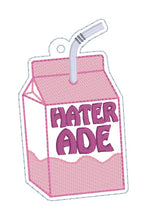 Load image into Gallery viewer, Hater Ade bag tag machine embroidery design DIGITAL DOWNLOAD