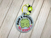 Load image into Gallery viewer, Have A Meltdown bag tag machine embroidery design DIGITAL DOWNLOAD