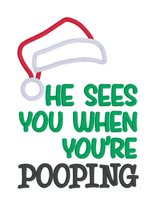 He Sees You machine embroidery design (4 sizes included) DIGITAL DOWNLOAD