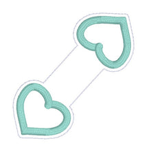 Load image into Gallery viewer, Heart appliqué magnetic bookmark machine embroidery design DIGITAL DOWNLOAD