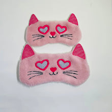 Load image into Gallery viewer, Heart Cat sleep mask machine embroidery design (2 sizes included) DIGITAL DOWNLOAD